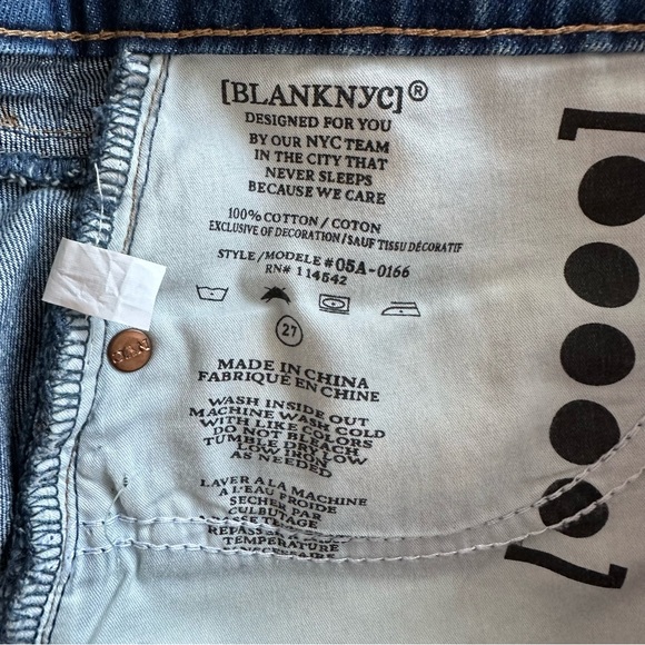 BLANK NYC Way Back When Studded Cut Off Denim Mini Skirt 27 - Picture 12 of 12